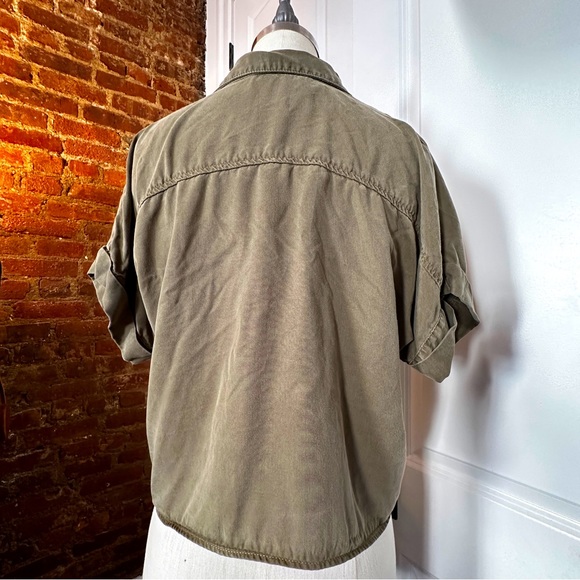 Zara Olive Button Top - Picture 2 of 3